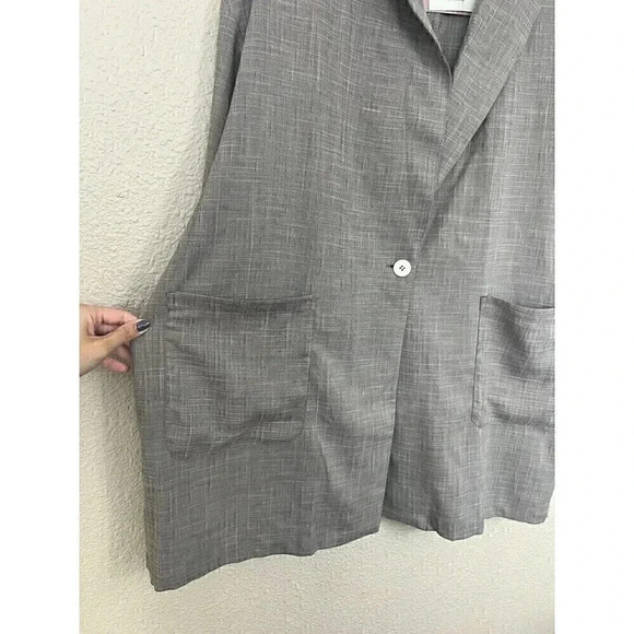 Nap Loungewear Womens Oversized One Button Blazer Size L Slouchy Loose Fit - Picture 8 of 16